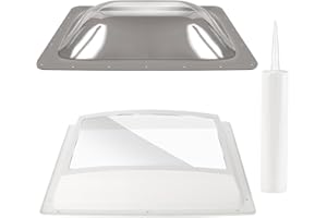 XMK RV Skylight Replacement Bundle,18" x 26" RV Skylight Shower Outer Dome Fit 14" x 22" Openings for Camper Trailer Fifth Wheel,Inner Dome with Window 14" x 22" +Polyurethane Adhesive Sealant,Smoke Gray