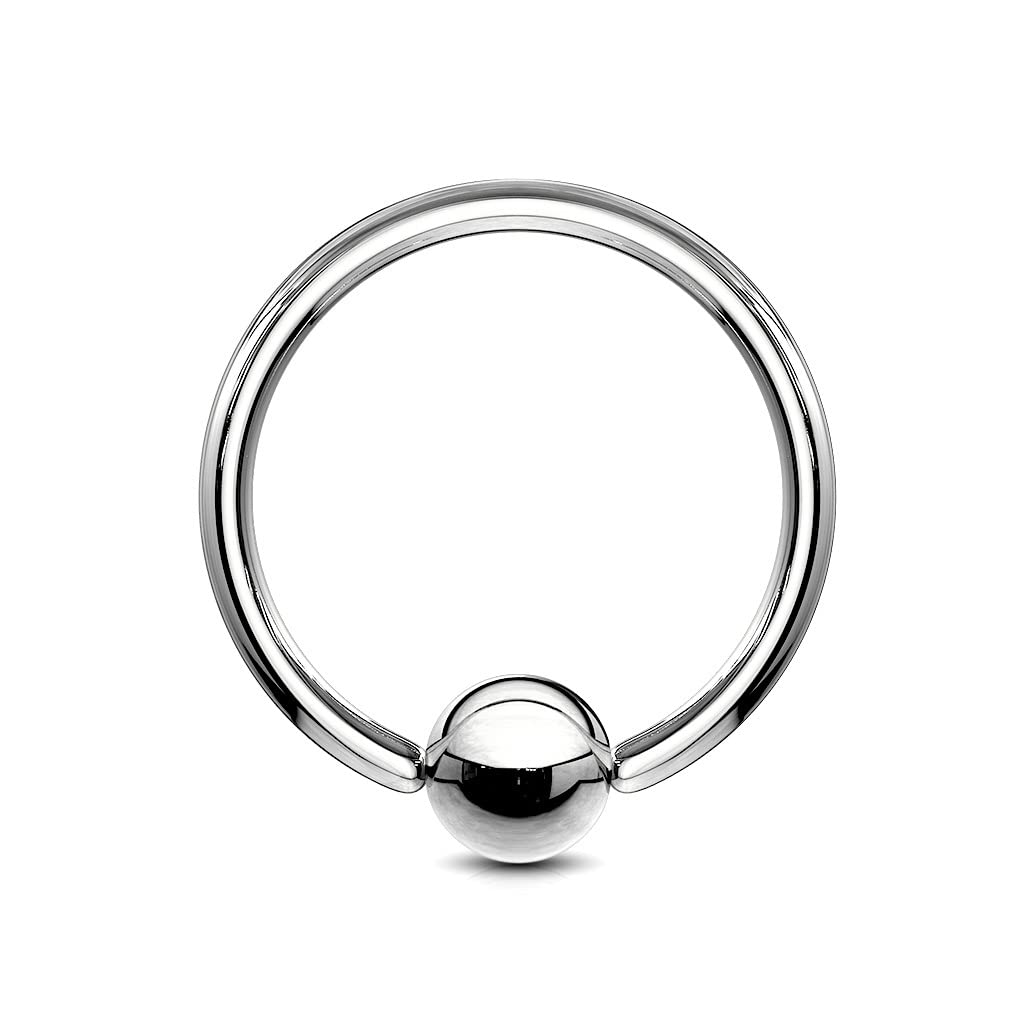 PiercedOff 316L Surgical Steel BCR - Thickness 18GA (1mm) / Diameter 10mm / Ball Size 3mm