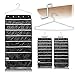 Premium Hanging Jewelry Organizer 44 Secure Zipper Pockets - Hanger & Door Hanging Hook - Stores Jewelry, Accessories, Cosmetics, Makeup & Toiletries - Durable Two Sided Foldable Storage - Saves Space