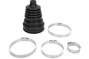 ESTINK CV Joint Boot Kit, Universal Automotive Rubber CV Axle Boot Dust Cover Silicone Ball Head Design Constant Speed Round Clamp Kit Replacement CV Boot Cover for Vehicle Dust (Black)