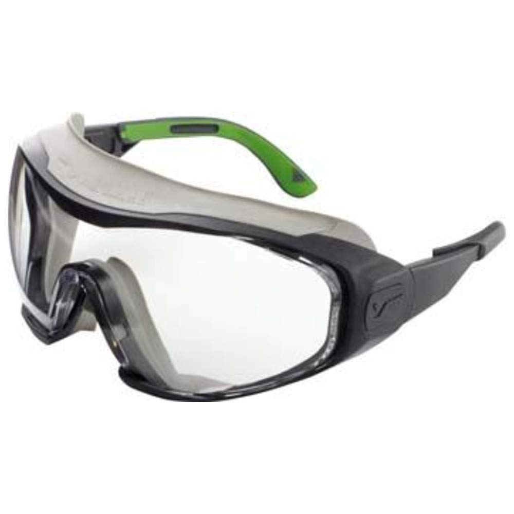 Safety Goggles with Clear Glass, Dark Grey/Green