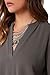 LILBETTER Womens V Neck Blouses Solid Loose Casual Cuffed Sleeve Shirt Top(Gray L)