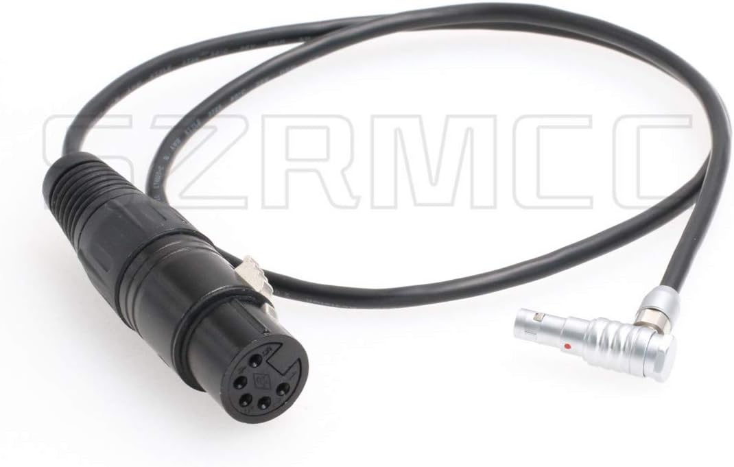 SZRMCC XLR 5 Pin Female to Right Angle 00B 5 Pin Audio Input Cable for Arri Alexa Mini and Z CAM E2 Camera (Right Angle, 60cm) - Image 5