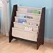 KidKraft Wood and Canvas Sling Bookshelf Furniture for Kids – Natural & Espresso, Gift for Ages 3+