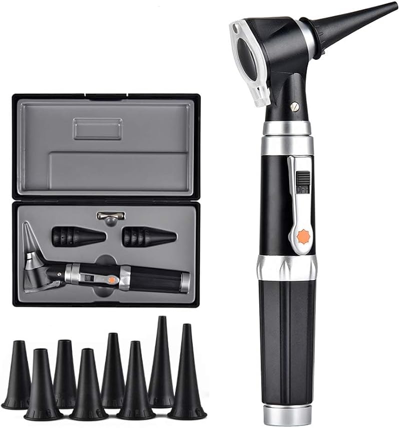 Jiusion 3X Otoscope with LED 8 Tips Storage Case for Doctor Nurse Adult Kid Pet