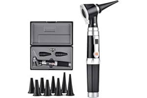 Jiusion 3X Otoscope with LED, Portable Handheld Ear Check Magnifier with 8 caps and 1 Storage case for Doctor Nurse Adult Kid Dog Cat Pet