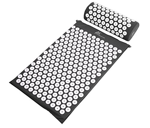 ProSource Acupressure Mat and Pillow Set for Back/Neck Pain Relief and Muscle Relaxation (Renewed)