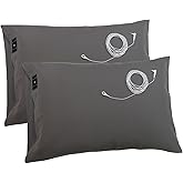Grounding Pillowcase 2 Pack Grounding Pillow Cases Silver Fiber Grounding Pillowcases King Size for Better Sleep (20"x36",Grey)