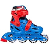 C SEVEN Adjustable Size Inline Roller Skates (Blue, Kids 4- Kids 6)