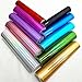 ZAIONE Smooth Holographic Mirrored Plain Faux Leather Sheets 10pcs/Set 8” x 12” (20cm x 30cm) Laser Metallic PU Synthetic Leather Fabric for Bow Earrings Making Material DIY Craft (10 Colors)