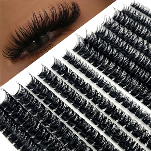 HBZGTLAD 30D/40D/50D/60D/80D Mink Eyelashes 280 Bundles Natural Eyelash extension 3D Russia Volume Individual Eyelash Cluster Makeup Tools Lashes (80D 100D-0.07mm-D Curl-MIX)