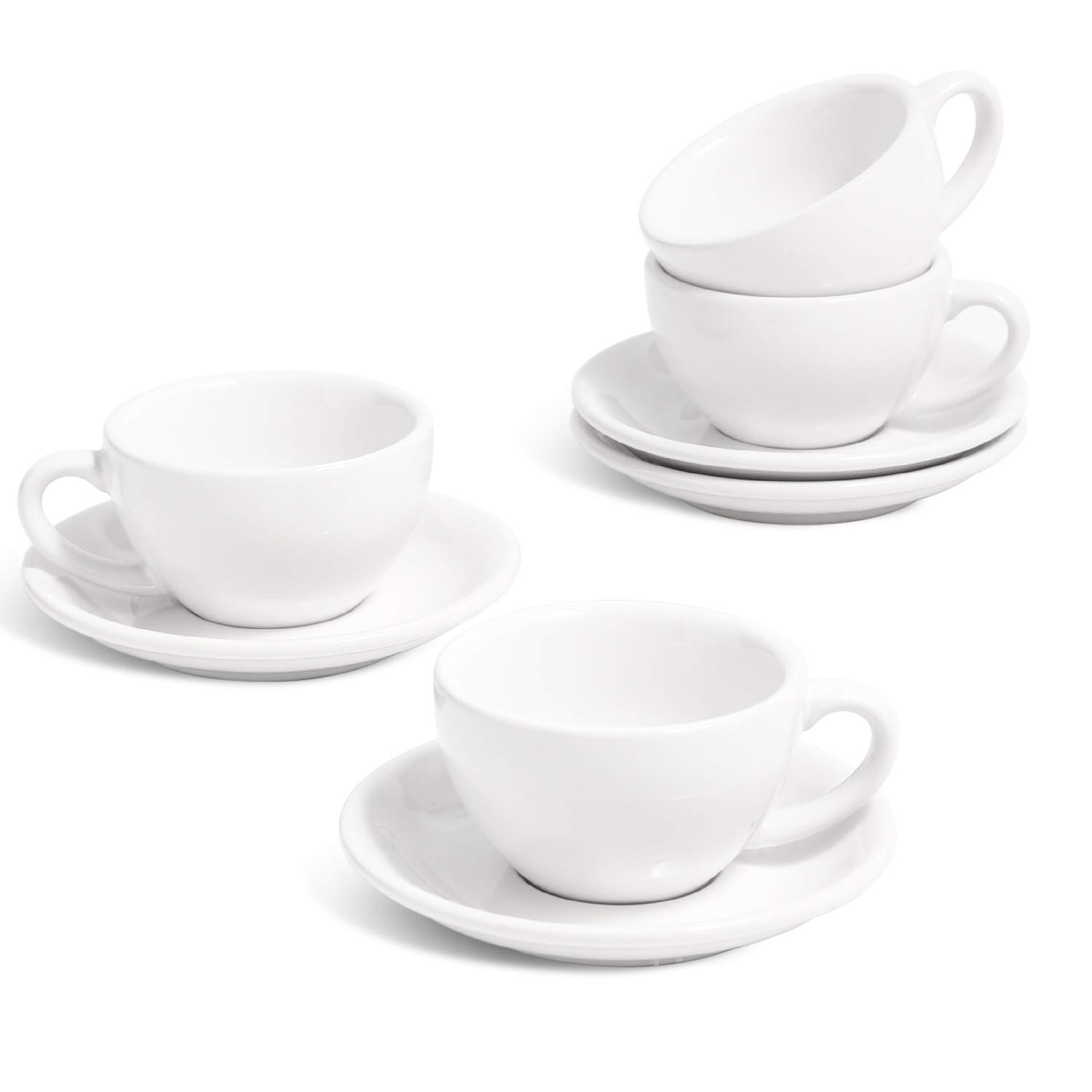 Set Of 4 Colorful Ceramic Espresso Cups - 3 Oz Demitasse For Double Shot, Dishwasher Safe, Italian Style Coffee Mugs - View #7