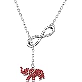 CHOORO Red Elephant Charm Necklace Gift Greek Sorority
