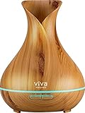 Viva Naturals Ultrasonic Aromatherapy Essential Oil Diffuser, Large 400ml Tank - Vibrant Changeable LED Lights, Soothing Mist & Automatic Shut Off (Pine Tranquil Model)