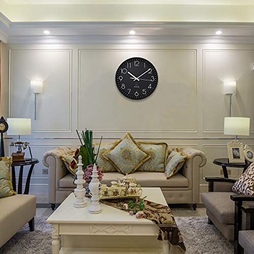 DreamSky 12Inch Large Wall Clock, NonTicking Silent Decorative Indoor