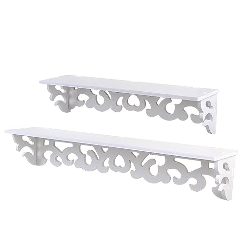 White Filigree Style Shelf, Shabby Chic Cut Out Design, Decorative Wall