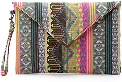 Rukiwa Women Canvas Envelope Clutch Handbag Purse Tote Ladies Bag