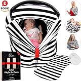 Unique Multi Use Carseat Canopy - with OVERHEAT SOLUTION | Superior Quality Soft Cotton | Reliable As Breast Feeding Cover Ups , Baby Car Seat Cover Or Nursing Scarf