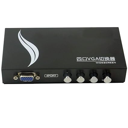 Sienoc Umschalter VGA 4 PORT SVGA VGA Handbuch Sharing Switch 1 Monitor zu 4 PC