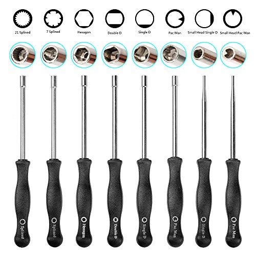 OxoxO (Set of 8 Carburetor Adjustment Screwdriver Adjusting Tool Set Included 21-Teeth Splined 7-Teeth Splined Pac Man Single D Double D Hexagon Socket Small Head Pac Man Small Head Single D
