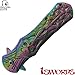 Falcon Elite Skull Spring Assisted Pocket Knife - Tactical Style Knife (Rainbow)