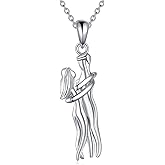 YAFEINI Hug Necklace 925 Sterling Silver Couple Hugging Pendant Necklace Perfect Matching Necklace for Couples Lovers Jewelry Gifts for Women Wife