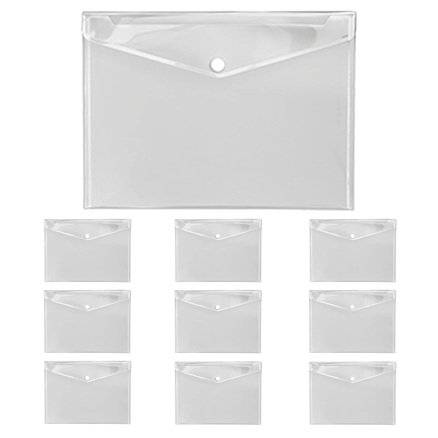 Veloflex A452010 - Crystal Document Wallet with Velcro Fastening, Pack of 10, DIN A3, Transparent