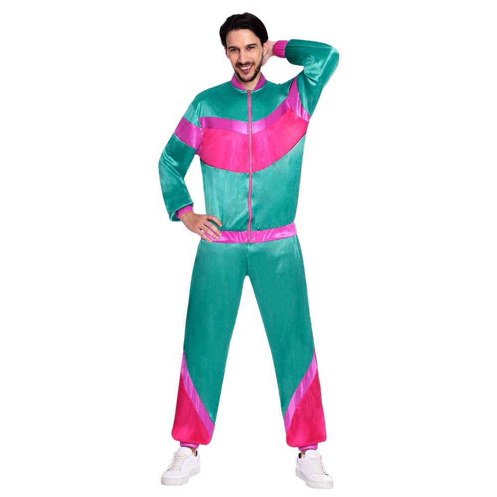 Amscan 9906980 Adult Mens Jogging Suit Costume Size Large, Multi-Coloured