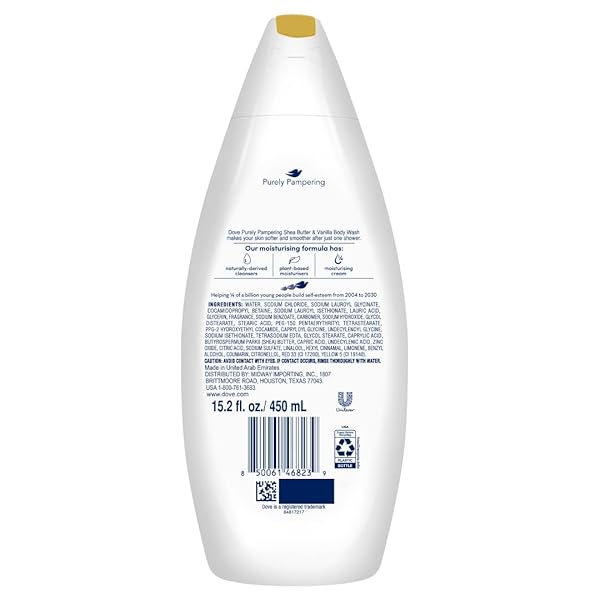 DOVE BODY WASH PURELY PAMPERING 450 ML, 3-PACK