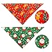 Christmas Dog Bandana 4 Pack Pet Doggy Triangle Scarf Bibs Kerchief Accessories with Christmas Element Patterns for Dogs and Cats