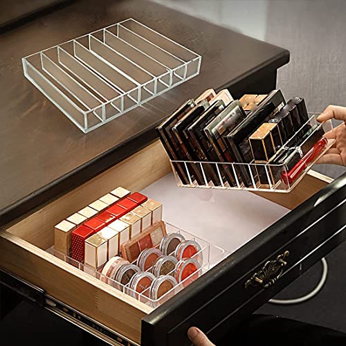 Bruafsir Eyeshadow Palette Organizer 7 Section Divided Makeup Acrylic