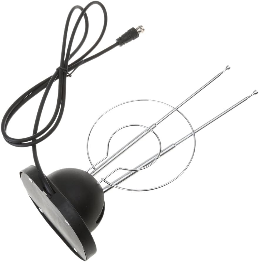 MagiDeal Universal Indoor Rabbit Ear TV Antenna for HDTV Ready VHF UHF