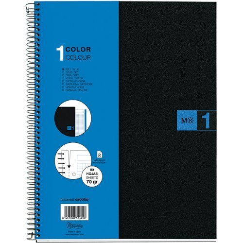 Miquelrius Single Subject Spiral Notebook, Graph/Quad Pages, Blue, 80 Sheets (8…