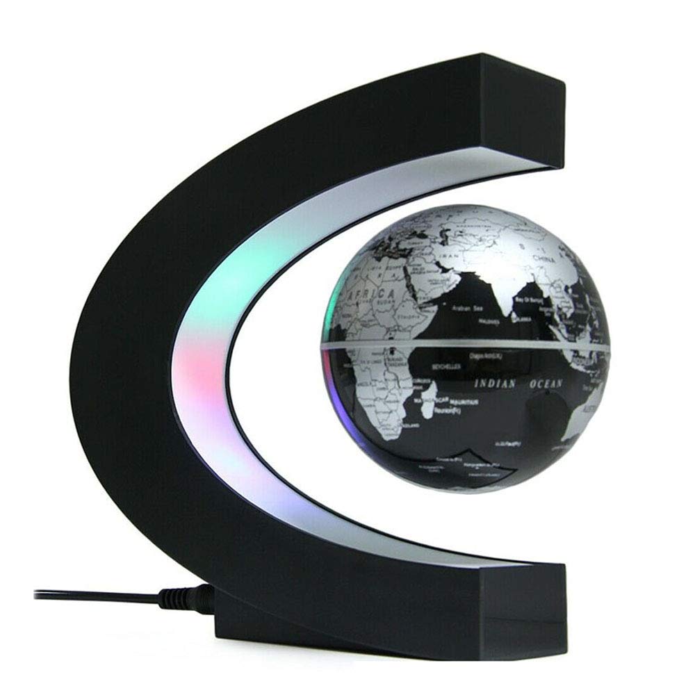 Coriver Floating Globe With LED Lights Touch Switch Magnetic Globe Lamp C Shapes Levitation World Globe Light for Desk Decoration Gadgets