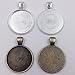 Dcatcher 24 PCS Bezel Pendant Trays Round Cabochon Settings Trays Pendant Blanks, 25mm Diameter, Antique Brass and Silver Colour