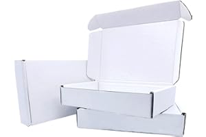 Small White Cardboard Box 9 x 6 x 2 inches Corrugated Mailing Box for Storage and Shipping Pack of 20