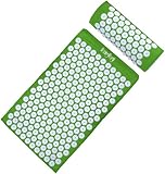 HemingWeigh Complete Acupressure Mat and Pillow Set with Bonus Carry Bag (Green)