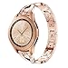 Aiiko Compatible Galaxy Watch (42mm) Bands-20mm X-Link Design Stainless Steel Metal Band Link Bracelet with Rhinestone Diamond Bling Replacement for Samsung Galaxy Watch 42mm/Active 40mm(Rose Gold)