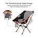 ENKEEO Camping Chair Folding Portable Mesh Picnic Seat with 330 lbs. Capacity, Backrest, Pocket and Carry Bag, for Fishing, Hiking, Picnic and Travel (Black)