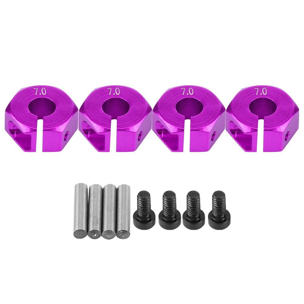 Wheel Hex Hub Adapters, 12mm Universal Wheel Hex Hub Adapter for HSP Sakura 1/10 Scale RC Car(7.0MM Purple)
