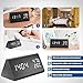 Idealin Alarm Clock Wooden Made LED Display with 3 Level Brightness Dimmer Temperature Humidity USB Port for Charging Ideal for Home and Office