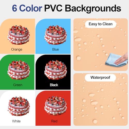 EMART Photo Light Box 40 x 40 cm Photo Studio with 120 LED Lights | 6 Waterproof Bottoms, Portable Adjustable Shooting Tent Kit, Jewelry and Small Items