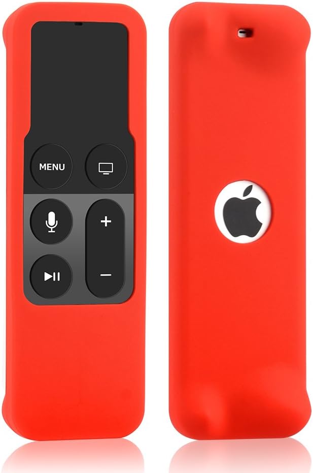 ahiw Remote Case for Apple TV 4K/4th Generation, Silicone Remote Cover Sleeve Lightweight [Anti Slip] Shock Proof Skin Protective Case for Apple TV 4K Siri Remote Controller (Red)