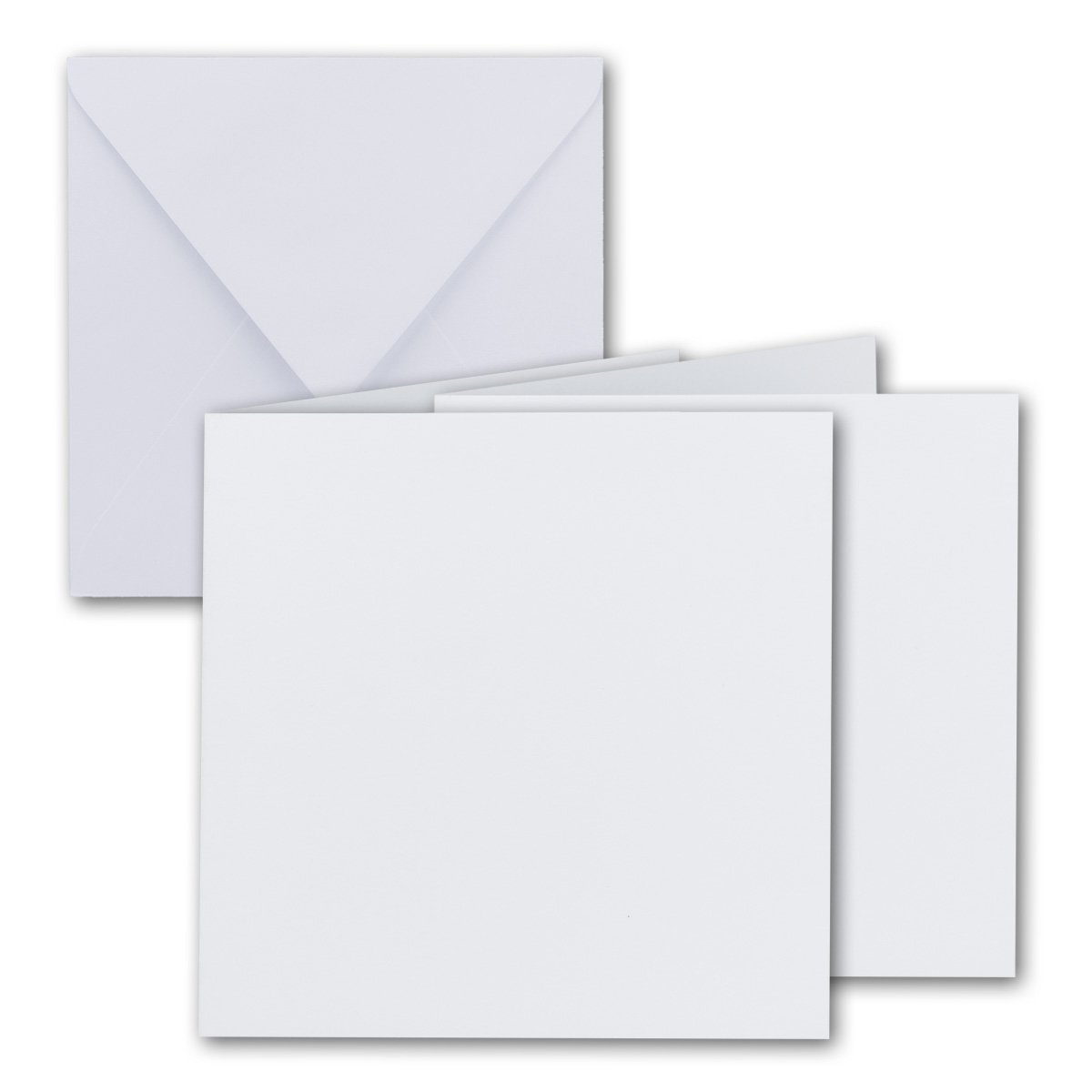 FarbenFroh by GUSTAV NEUSER 50x Square Folding Card Set - 15 x 15 cm - with envelopes & inserts - bright white