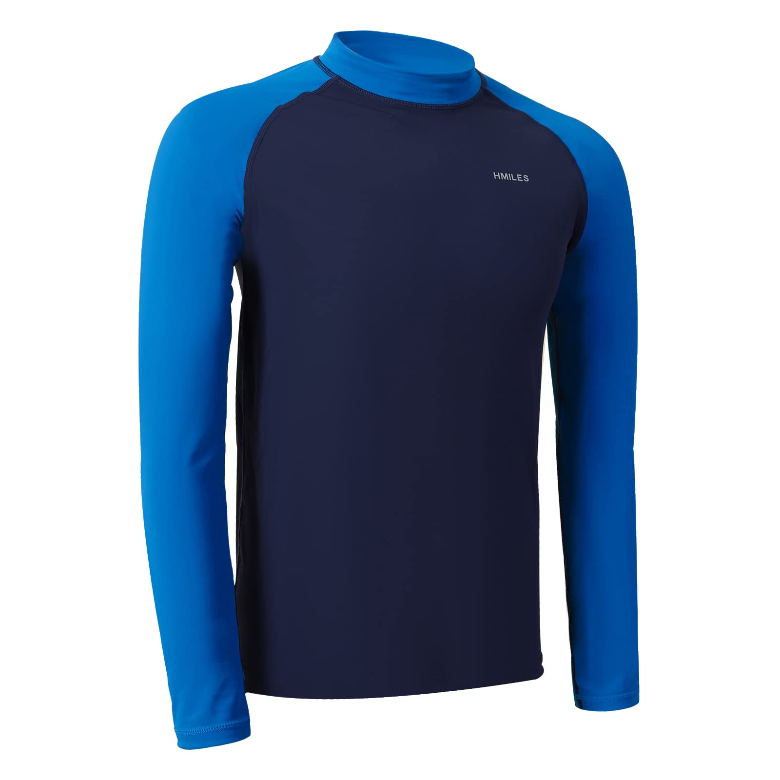 H.MILES Men Long Sleeve Rashguard Baselayer UPF 50+ Rash Vest Quick Dry Swimming Tops for Surfing Snorkeling Diving, Dark Navy, 4XL