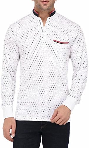 Men's White Printed Full Sleeve Tshirts