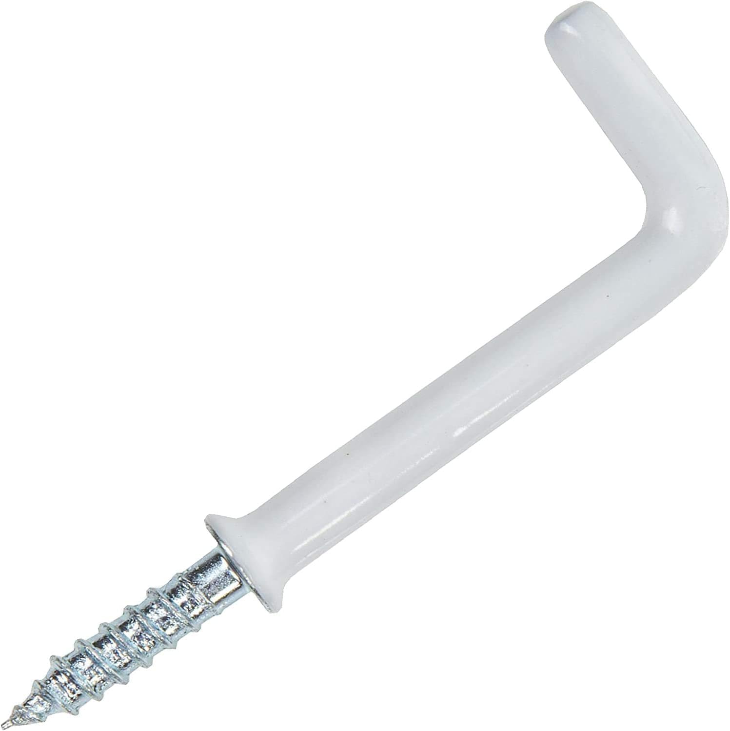 SISI UK® Plastic Coated Square Shouldered Dresser Mug Cup Hooks, 38 mm (1.5 inch) - White, Pack of 10