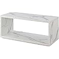 Convenience Concepts Northfield Admiral Coffee Table with Shelf, White Faux Marble