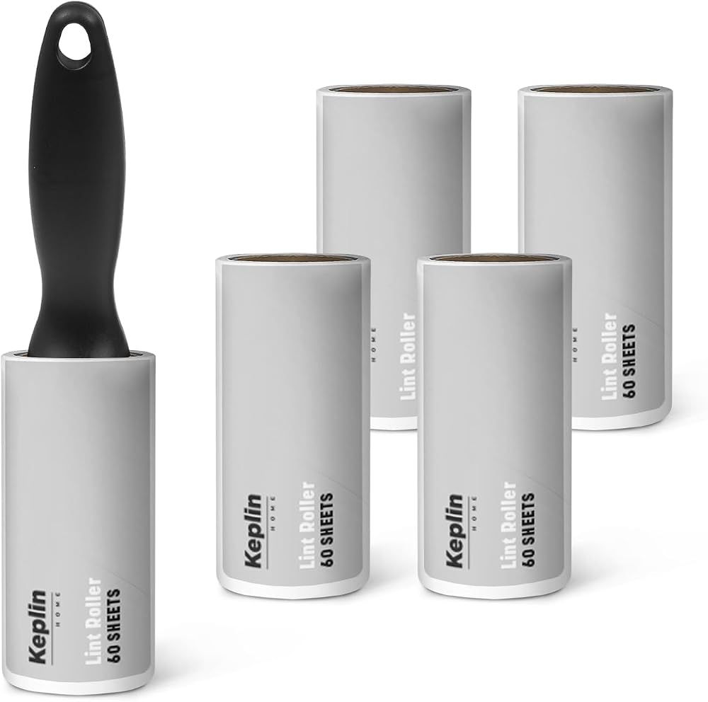 KEPLIN Lint Roller 5 Heads 300 Sheets Handle Replacement Refills