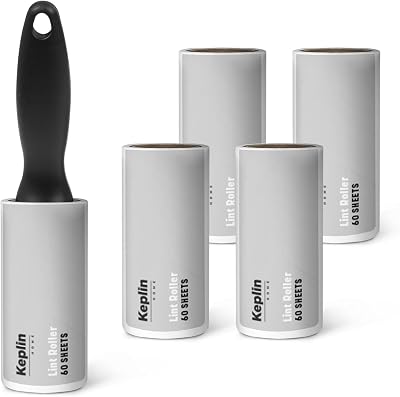 KEPLIN Lint Roller 5 Heads 300 Sheets Handle Replacement Refills
